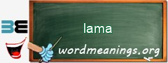 WordMeaning blackboard for lama